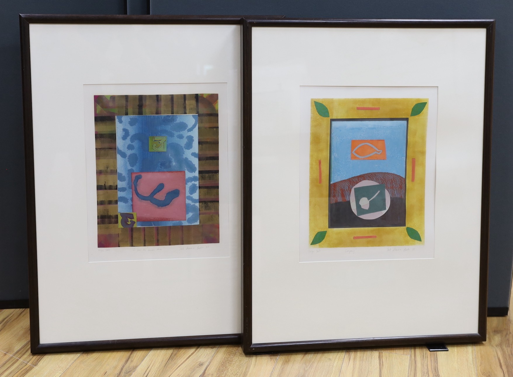 Dale Devereux Barker (1962-), two Unique State prints, 'Company', signed and dated '92, 'I Saw the Number 3', 44 x 35cm, and an archive proof print by another hand, 'Mary's Dream', 25 x 32cm